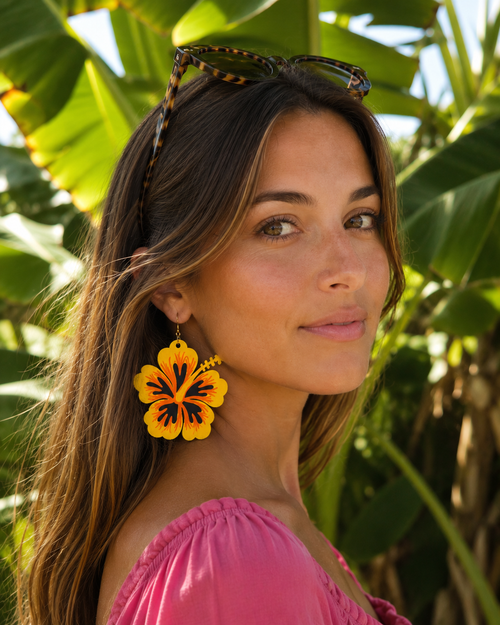 Boucle d'oreille Soléa - Jaune