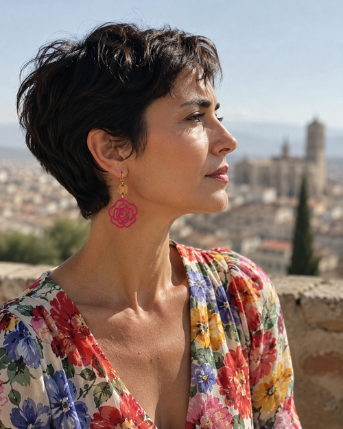Boucle d'oreille Camélia