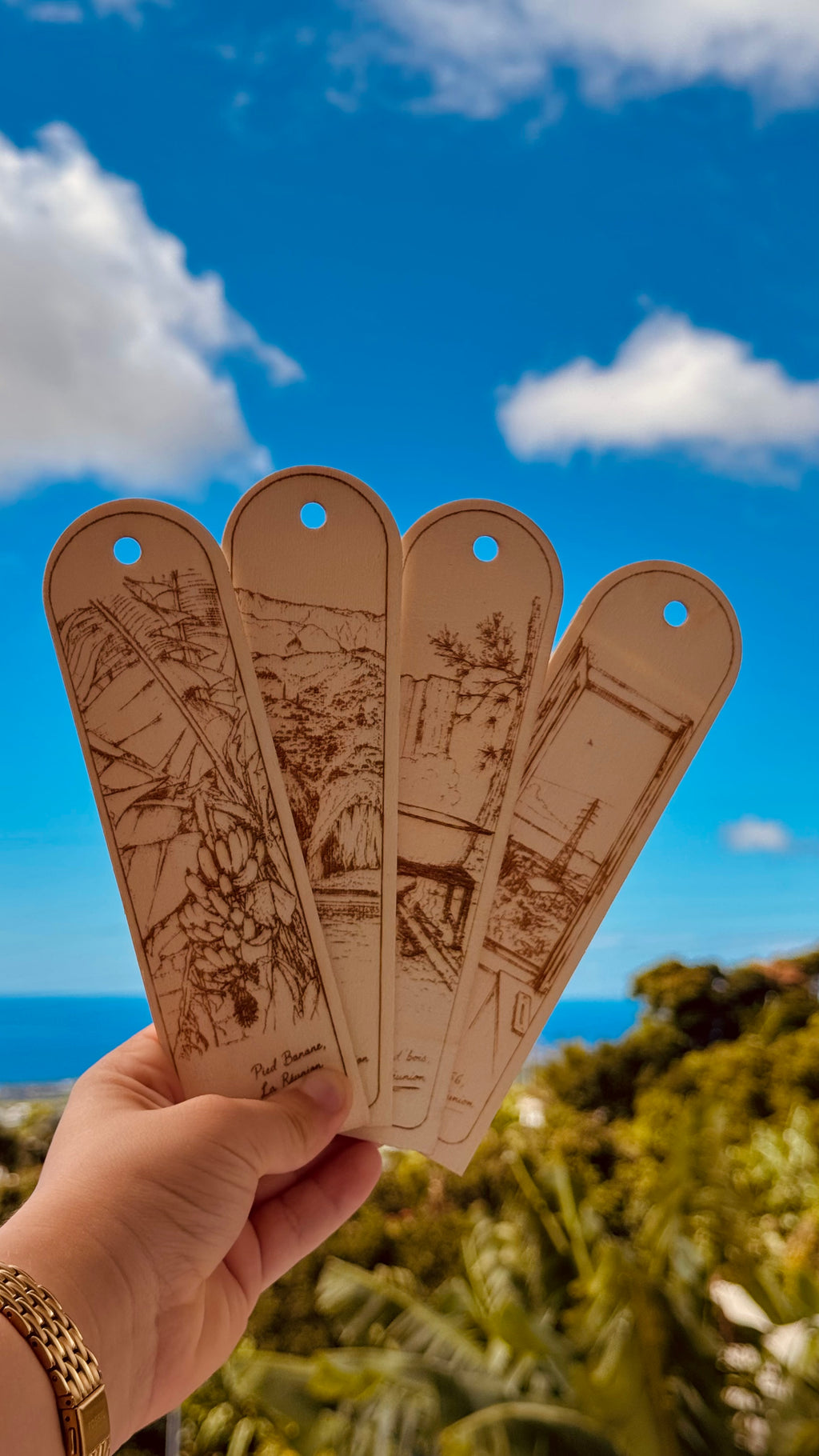 Marque-page en bois - Collection Tropicale