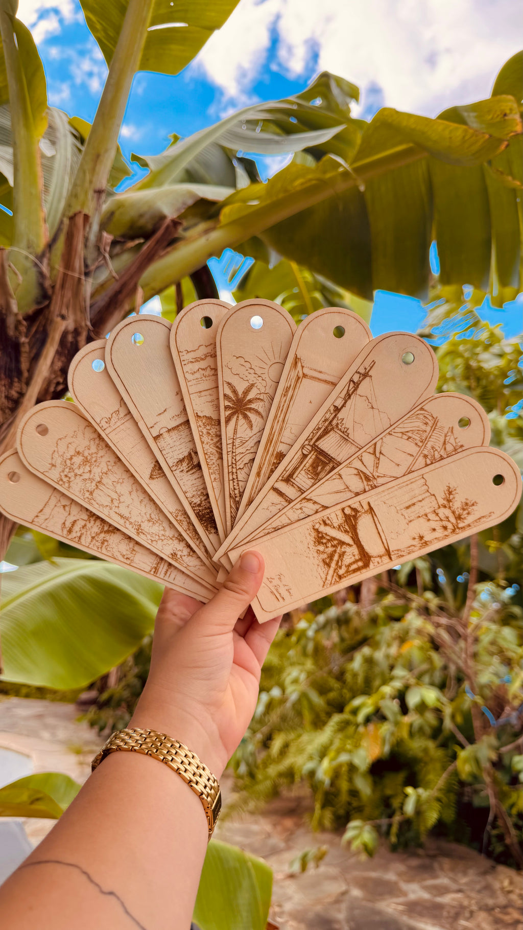 Marque-page en bois - Collection Tropicale